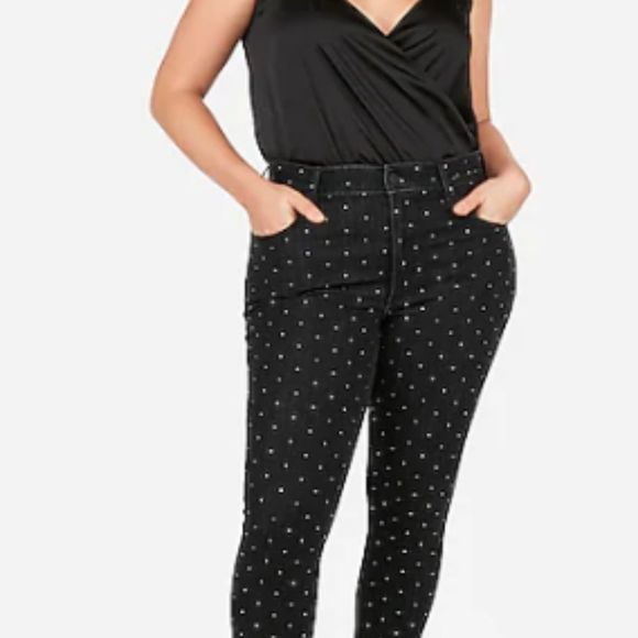 ✨HOST PICK🍸✨Express Rhinestone Studded Jeans_NWT - Picture 5 of 16